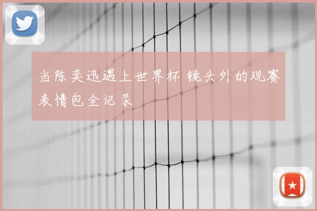 当陈奕迅遇上世界杯 镜头外的观赛表情包全记录
